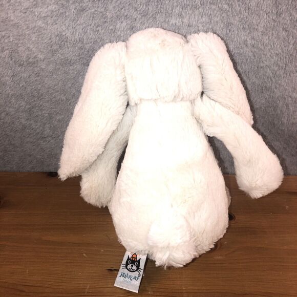 Jellycat Bashful Bunny Rabbit Plush White Pink Nose 12" Stuffed Animal Toy - Picture 4 of 6